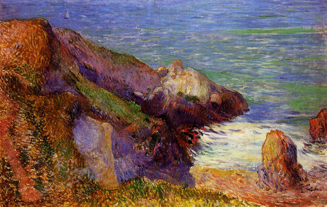 Rocks on the Breton Coast - Paul Gauguin Painting
